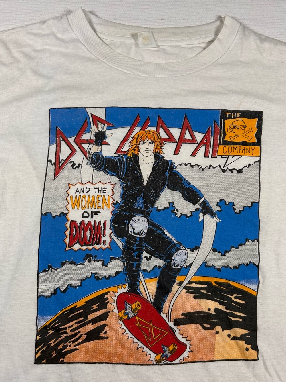 Vintage Def Leppard Shirt Mens Large White Hysteria Women Of Doom Royal Tour 80s